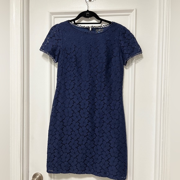 Adrianna Papell Navy Blue Sheath Dress, Size 4 - Picture 3 of 9